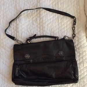 Black handbag with removable shoulder strap